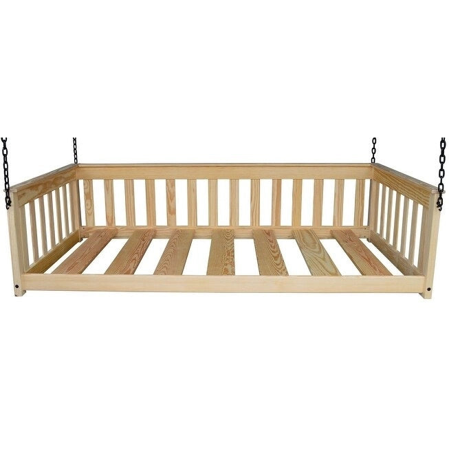 Daybed sospeso a due posti multicolore con catena, pino massello, 1 persona