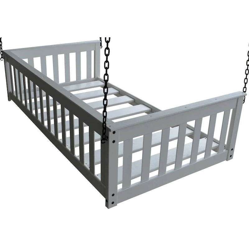 Daybed sospeso a due posti multicolore con catena, pino massello, 1 persona