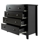 Credenza a 4 cassetti – Blu/Nero, Finitura opaca, Montaggio singolo