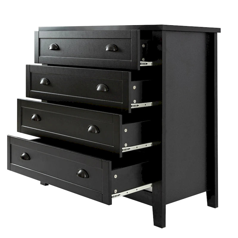 Credenza a 4 cassetti – Blu/Nero, Finitura opaca, Montaggio singolo