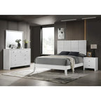 Camera da letto con pannelli bianchi, 4 pezzi, piazza e mezza/matrimoniale/king size, 1-2 posti letto