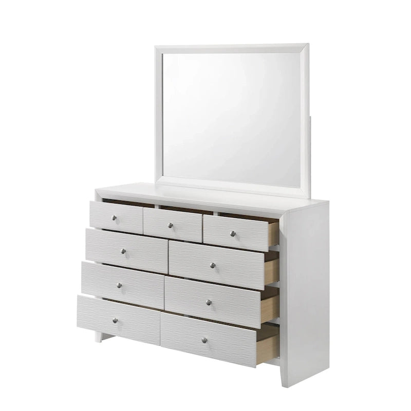 Camera da letto con pannelli bianchi, 4 pezzi, piazza e mezza/matrimoniale/king size, 1-2 posti letto