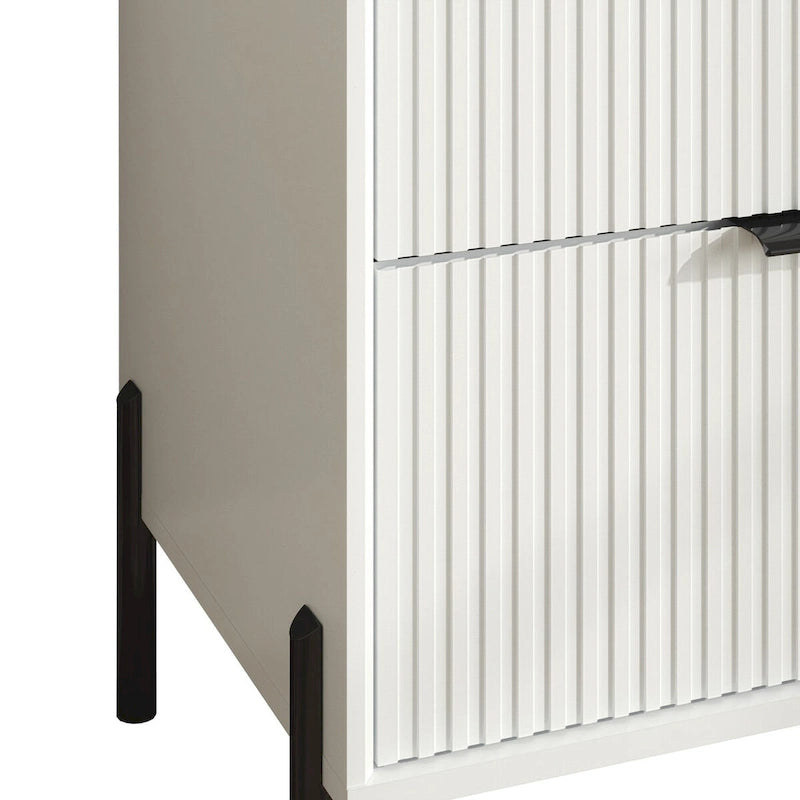 Credenza da 58" – Bianco Sporco / Nero / Blu Scuro, Pezzo Singolo