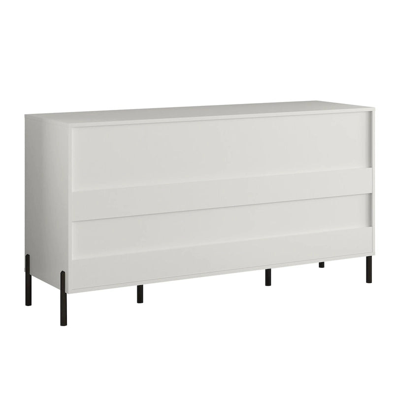 Credenza da 58" – Bianco Sporco / Nero / Blu Scuro, Pezzo Singolo