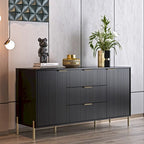 Credenza da 58" – Bianco Sporco / Nero / Blu Scuro, Pezzo Singolo