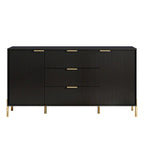 Credenza da 58" – Bianco Sporco / Nero / Blu Scuro, Pezzo Singolo