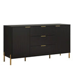 Credenza da 58" – Bianco Sporco / Nero / Blu Scuro, Pezzo Singolo