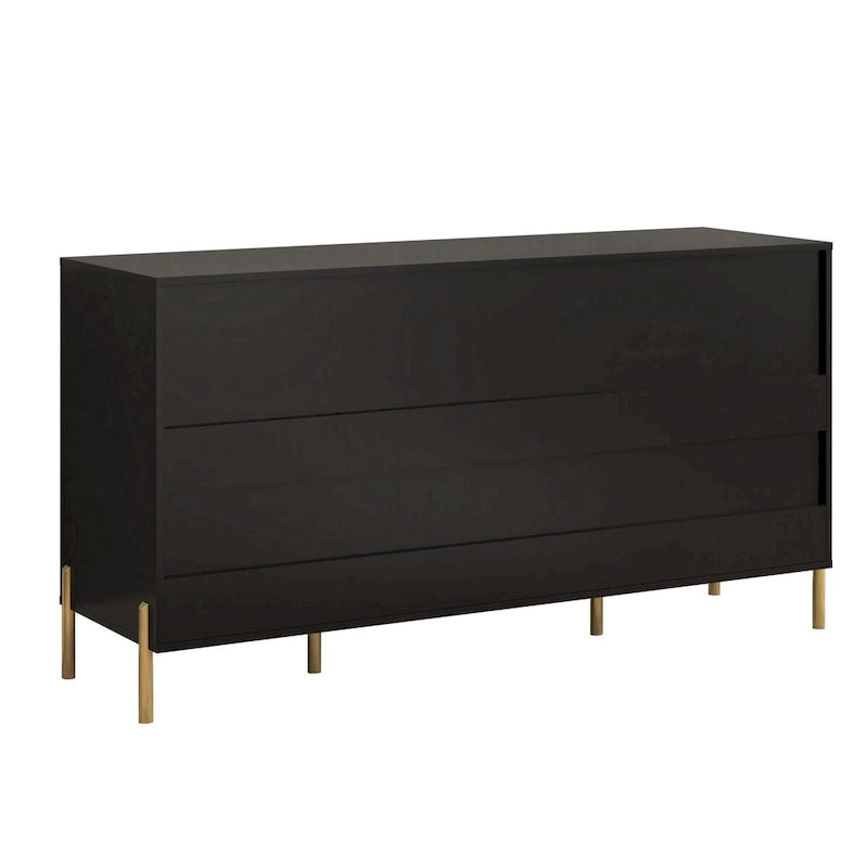Credenza da 58" – Bianco Sporco / Nero / Blu Scuro, Pezzo Singolo