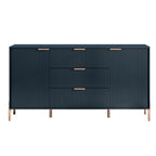 Credenza da 58" – Bianco Sporco / Nero / Blu Scuro, Pezzo Singolo