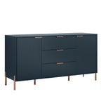 Credenza da 58" – Bianco Sporco / Nero / Blu Scuro, Pezzo Singolo