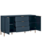 Credenza da 58" – Bianco Sporco / Nero / Blu Scuro, Pezzo Singolo