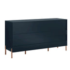 Credenza da 58" – Bianco Sporco / Nero / Blu Scuro, Pezzo Singolo