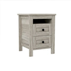 Set camera da letto 3 pezzi bianco/grigio – Letto a piattaforma, comodino e cassettiera (una piazza e mezza/matrimoniale, 1 persona)