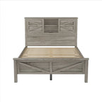 Set camera da letto 3 pezzi bianco/grigio – Letto a piattaforma, comodino e cassettiera (una piazza e mezza/matrimoniale, 1 persona)