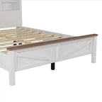 Set camera da letto 3 pezzi bianco/grigio – Letto a piattaforma, comodino e cassettiera (una piazza e mezza/matrimoniale, 1 persona)