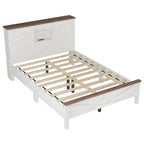 Set camera da letto 3 pezzi bianco/grigio – Letto a piattaforma, comodino e cassettiera (una piazza e mezza/matrimoniale, 1 persona)
