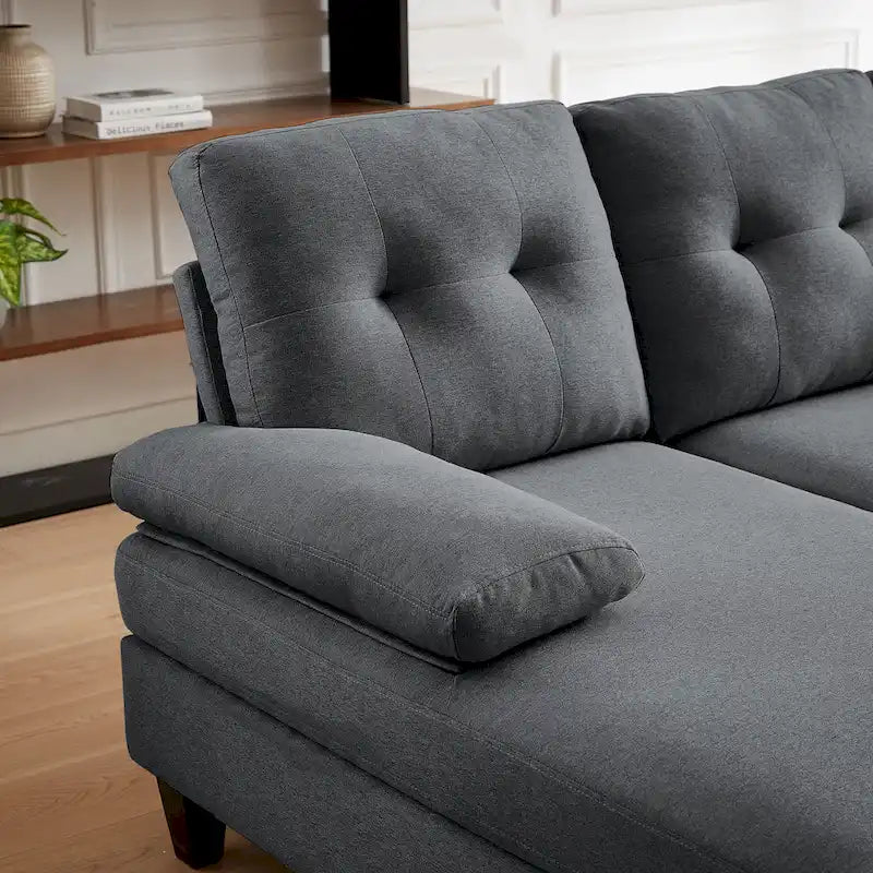 Divano angolare a U in carbone/blu/verde/cenere/beige con doppia chaise longue, 4 posti