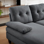 Divano angolare a U in carbone/blu/verde/cenere/beige con doppia chaise longue, 4 posti