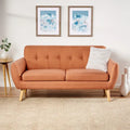 Divanetto Moderno Metà Secolo color Arancio Bruciato / Grigio Scuro / Blu, 2 Posti