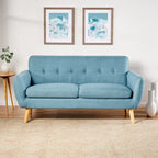 Divanetto Moderno Metà Secolo color Arancio Bruciato / Grigio Scuro / Blu, 2 Posti