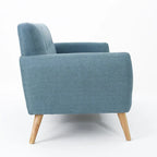 Divanetto Moderno Metà Secolo color Arancio Bruciato / Grigio Scuro / Blu, 2 Posti