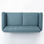 Divanetto Moderno Metà Secolo color Arancio Bruciato / Grigio Scuro / Blu, 2 Posti