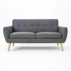 Divanetto Moderno Metà Secolo color Arancio Bruciato / Grigio Scuro / Blu, 2 Posti