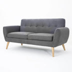 Divanetto Moderno Metà Secolo color Arancio Bruciato / Grigio Scuro / Blu, 2 Posti
