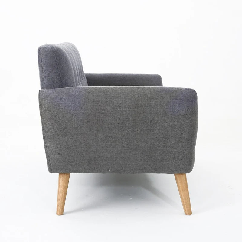 Divanetto Moderno Metà Secolo color Arancio Bruciato / Grigio Scuro / Blu, 2 Posti