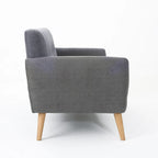 Divanetto Moderno Metà Secolo color Arancio Bruciato / Grigio Scuro / Blu, 2 Posti