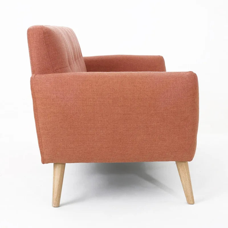 Divanetto Moderno Metà Secolo color Arancio Bruciato / Grigio Scuro / Blu, 2 Posti