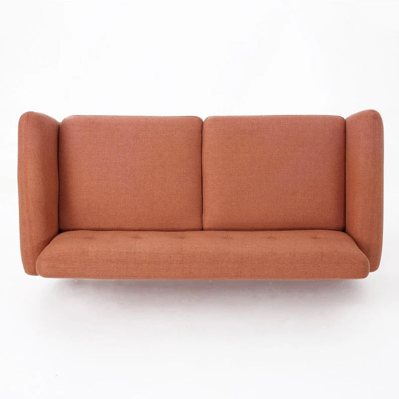 Divanetto Moderno Metà Secolo color Arancio Bruciato / Grigio Scuro / Blu, 2 Posti
