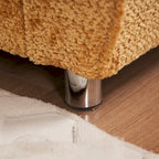 Divano a 3 posti imbottito multicolore con pouf, 3 posti a sedere