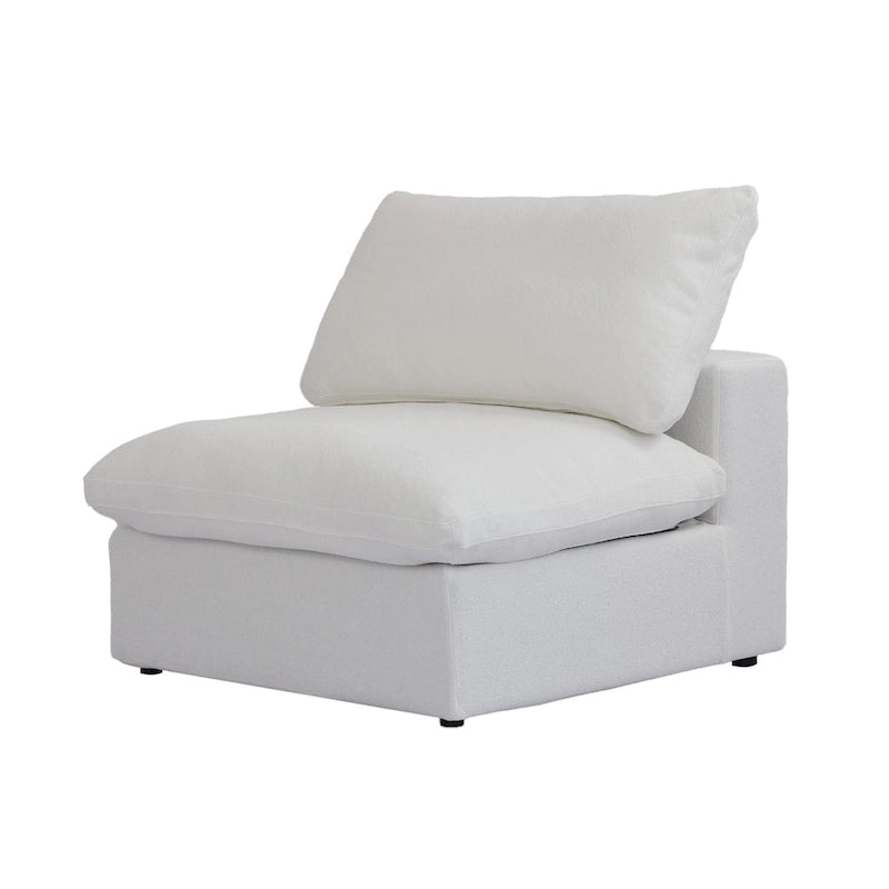 Divano modulare a L con pouf, 5 posti (Antracite scuro / Cachi / Bianco / Grigio)