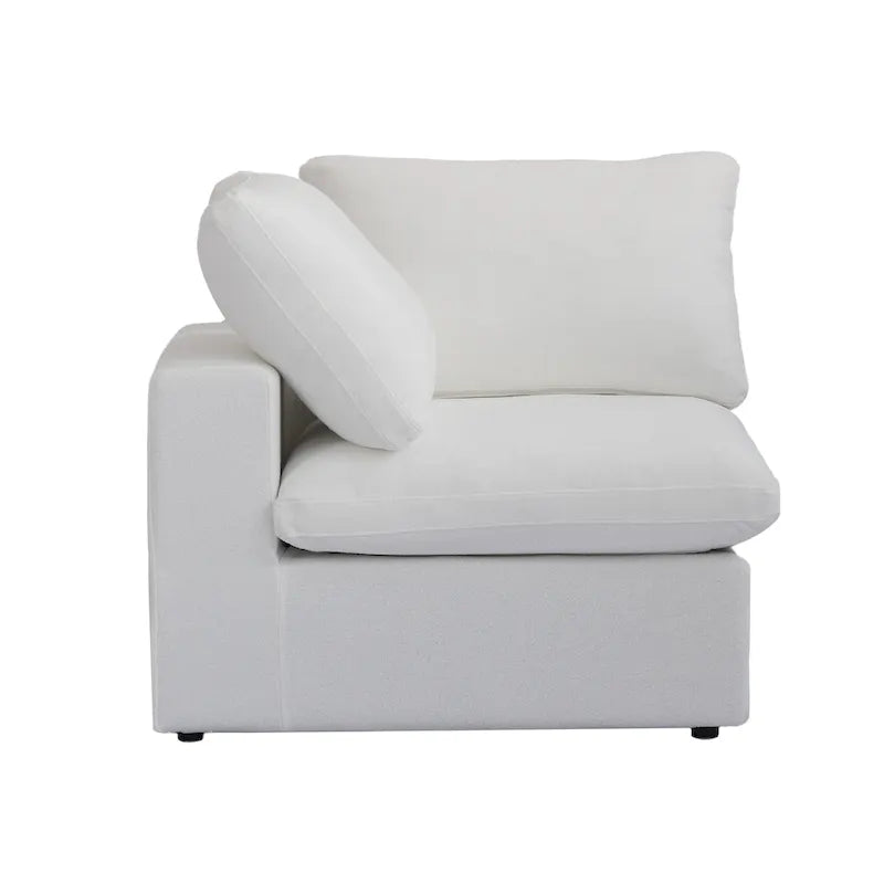 Divano modulare a L con pouf, 5 posti (Antracite scuro / Cachi / Bianco / Grigio)