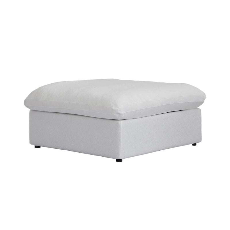 Divano modulare a L con pouf, 5 posti (Antracite scuro / Cachi / Bianco / Grigio)