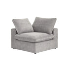 Divano modulare a L con pouf, 5 posti (Antracite scuro / Cachi / Bianco / Grigio)
