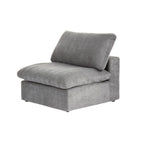 Divano modulare a L con pouf, 5 posti (Antracite scuro / Cachi / Bianco / Grigio)