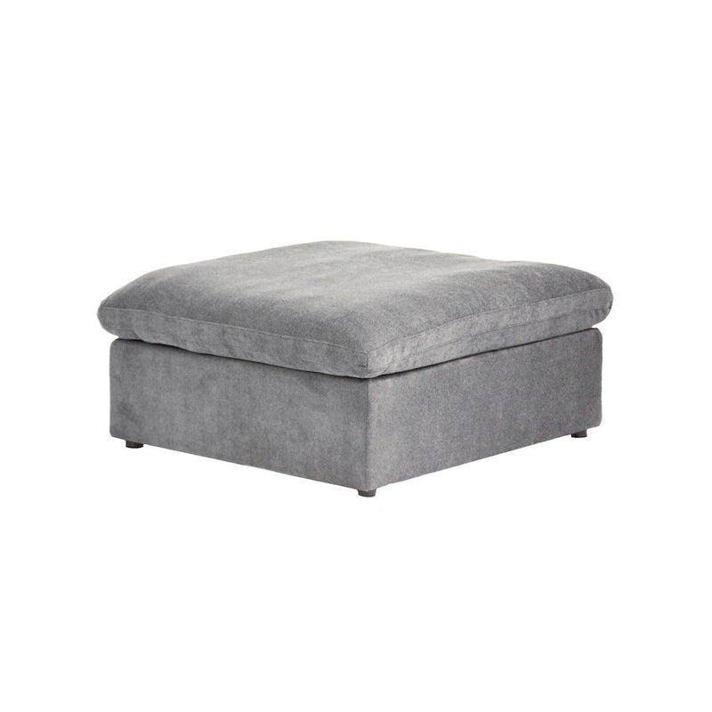 Divano modulare a L con pouf, 5 posti (Antracite scuro / Cachi / Bianco / Grigio)