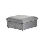 Divano modulare a L con pouf, 5 posti (Antracite scuro / Cachi / Bianco / Grigio)