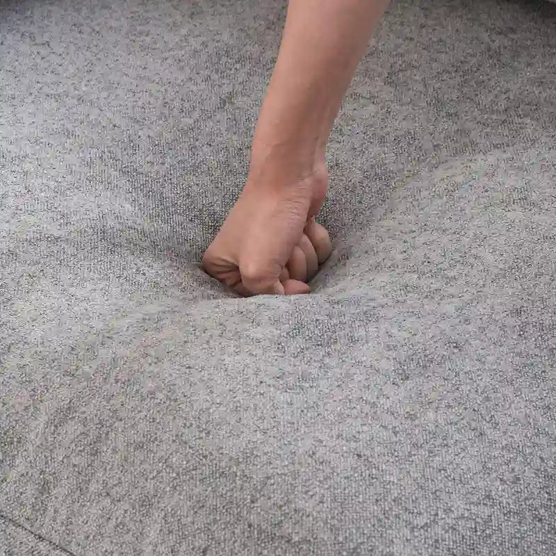 Divano modulare a L con pouf, 5 posti (Antracite scuro / Cachi / Bianco / Grigio)