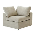 Divano modulare a L con pouf, 5 posti (Antracite scuro / Cachi / Bianco / Grigio)