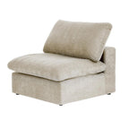 Divano modulare a L con pouf, 5 posti (Antracite scuro / Cachi / Bianco / Grigio)