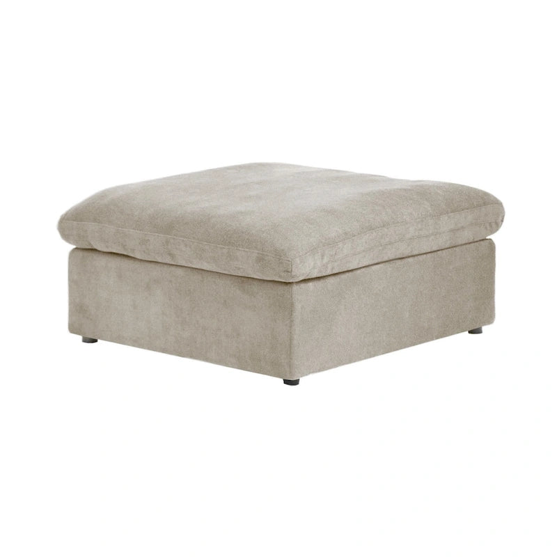 Divano modulare a L con pouf, 5 posti (Antracite scuro / Cachi / Bianco / Grigio)