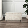 Pouf in tessuto pergamena/antracite con rotelle, 1 posto