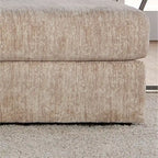 Pouf in tessuto pergamena/antracite con rotelle, 1 posto
