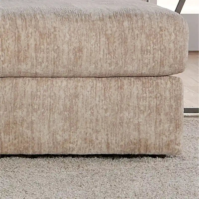 Pouf in tessuto pergamena/antracite con rotelle, 1 posto