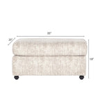Pouf in tessuto pergamena/antracite con rotelle, 1 posto