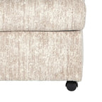 Pouf in tessuto pergamena/antracite con rotelle, 1 posto