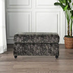 Pouf in tessuto pergamena/antracite con rotelle, 1 posto